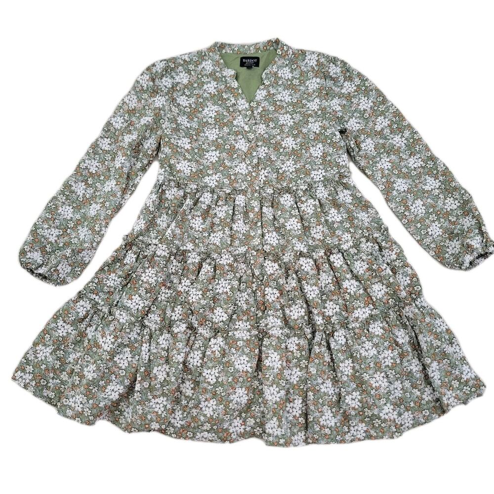 Bardot Junior Girls Serenity Mini Floral Dress Long Puff Sleeves Floral Size 12
